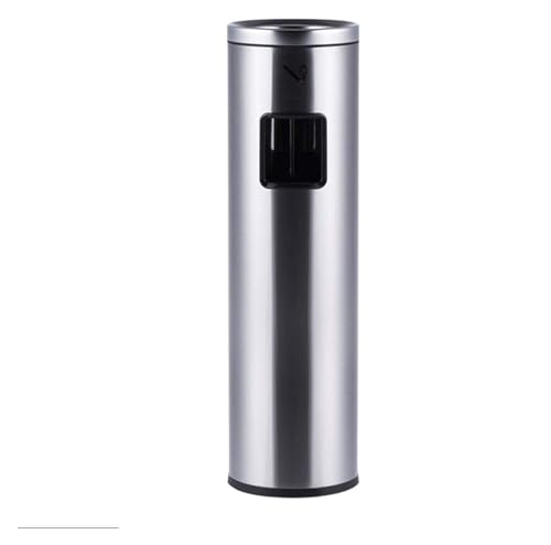 Bote de Basura Cubos de basura Cubo de basura for exteriores con soporte Cenicero Cubos de almacenamiento de residuos de acero inoxidable verticales Cubo de basura resistente al fuego Hogar y Cocina