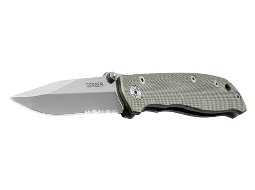 Gerber Gear Air Ranger Folding Pocket Knife for Hunting and Outdoors, Serrated Edge Blade, Grey