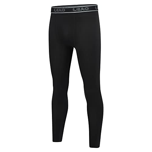 LEAO Youth Boys Compression Leggings Fleece Quick Dry Sports Tights Soccer Baseball Basketball Baselayer Pants2