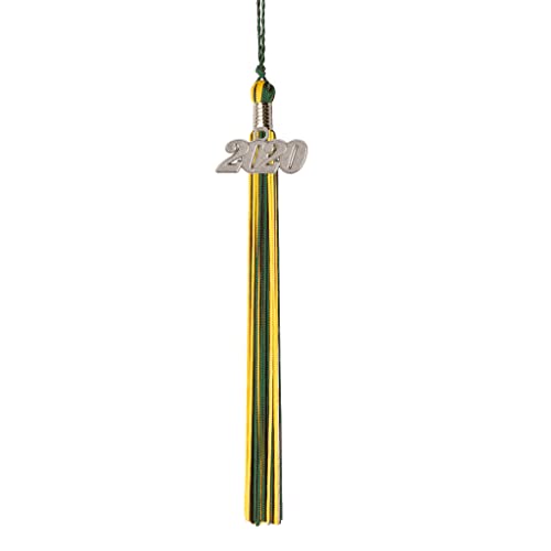Class Act Graduation Graduation Tassel - Silver Charm - 2 Color, 2019, Dark Green/Gold