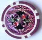 Squirrel Poker 14G Ultimte Poker Chips - 25pcs per roll - 10 Value Variations (100/500/1000/5000) (Purple - $500)