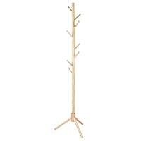 Fdit Tree Shape Wooden Coat Rack Stand, Clothes Hanger for Home Bedroom, Bag Hat Scarf Clothing Hanging Storage Rack, Wood Modern Decor