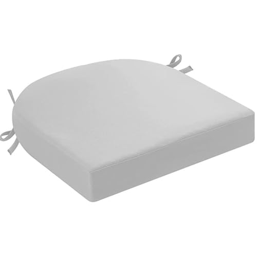 Outdoor Chair Cushions Waterproof & Fade Resistant Seat Cushion for Patio Furniture,Chair Pads with Ties and Hidden Zipper Removable - Patio Chair Cushion Replacement(Light Gray,50x50x8cm)