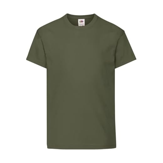 T-Shirt Kids Original T T-Shirt Enfant Manches Courtes Coton 100% - 1 T-shirt MOD. 61-019-0, vert militaire, 164 cm