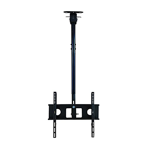 Soporte ajustable para TV de pared y techo, giratorio e inclinable, color negro, para televisores LCD de pantalla plana de 32 a 60 pulgadas de hasta 110 libras, extensión de 2,1 a 2,5 m, fácil