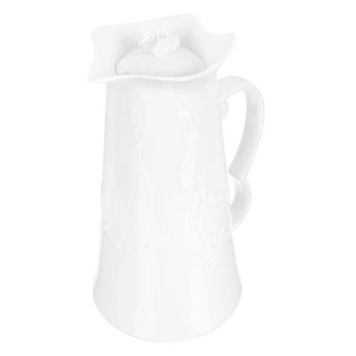 DECORNIJIA Brocca Per Bevande Coperchio in Ceramica Resistente Al Caldo e Freddo, Porta Acqua Fredda Elegante Per Feste e Uso Domestico, Caraffa Raffreddamento Ad Acqua in Stile Europeo