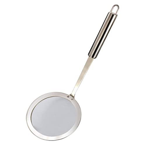 MOKKHNB 1 pieza Colador de Cocina Inoxidable Espumadera Fina con Asa Ergonómica y Orificio Colgante Utensilio para Filtrar Alimentos y Sopa Herramienta Duradera para Cocinar