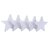White Craft Wood Stars for Pallet Flag, Cutouts 1-1/2 Inch by 3/16 Inch Wooden Stars for Crafts July 4th Independence Day Christmas (50)