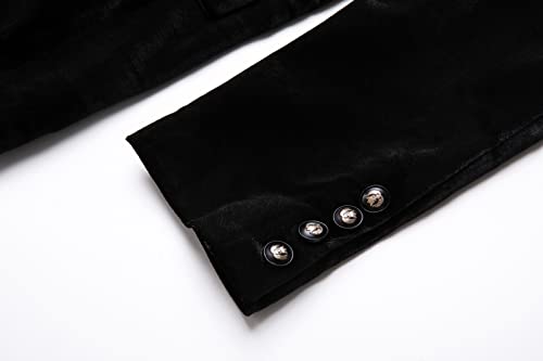 WZIKAI Mens Velvet Blazer One Button Slim Fit Solid Fashion Suit Jacket Sport Coat for Wedding Prom Dinner Party4