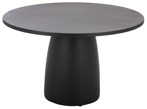SAFAVIEH Outdoor - Tina Round Pedestal Dining Table - Black - Weather Resistant - Ideal for Patio Deck Backyard 47.2 W x 47.2 D x 29.5 H (PAT6216A)