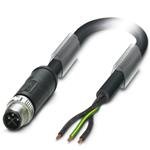 1411636, Power Cable, Str M12 M 3p to Cut end, 3wire 1m, PVC Black, SAC-3P-M12MSS/ 1,0-PVC PE