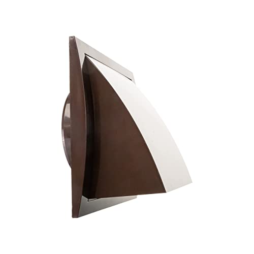 Repa Market 6 Inch / 150mm Exhaust Hood Vent with Rain Cover, Brown ABS Plastic Wall Air Vent Cover - Image 2