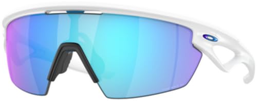 Oakley OO9403 Sunglasses Bundle: OO 9403 SPHAERA 940302 Matte White/Prizm Sapphire Polarized Policarbonate Polarized and Eyewear Cleaning Kit