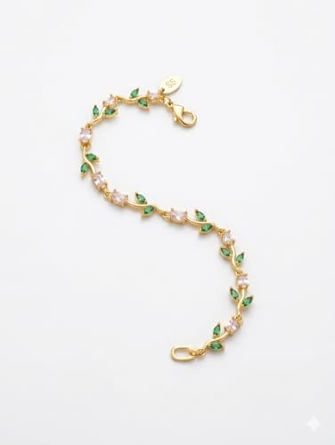 Image of HNB Tulip Bracelet for Women & Girls | Elegant Floral Design | Adjustable Alloy Charm Bracelet | Fashion Jewelry Gift for Birthday, Anniversary