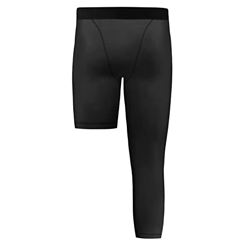 Hotfiary 3/4 Boys Youth Compression Leggings Single Leg Athletic Capris Tights Sports Base Layer for Kids Basketball3