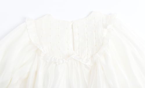 Vestido de princesa para niñas ropa infantil con cuello con volantes 4