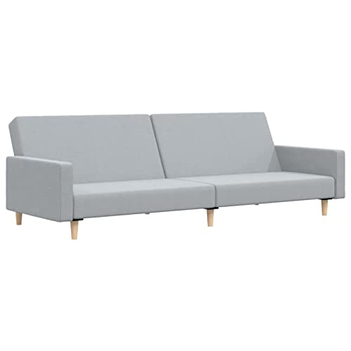 Festnjght Sofá Cama | 3 Plazas | Sofa Cama Moderno | Sofá Acolchado Cómodo | Sofa de Salón 3 Plazas | Mueble Convertible | 220 cm | Color: Gris Claro