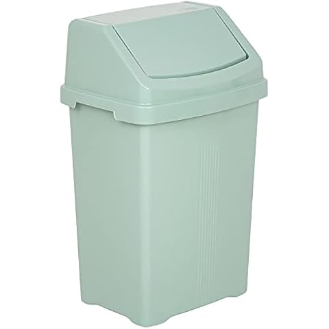 #11 1x Mülleimer mit Schwingdeckel grün 25 Liter Cover