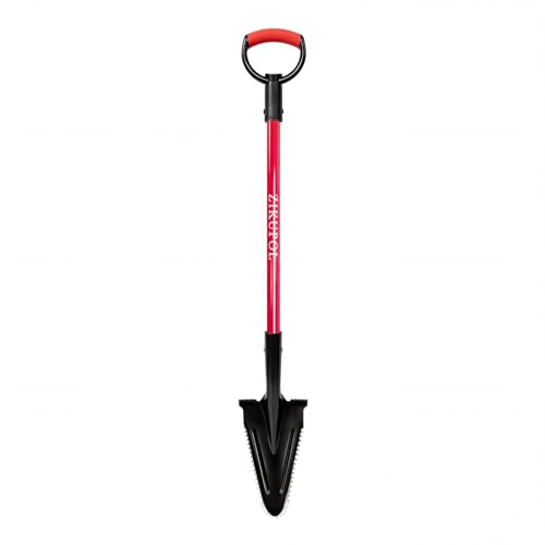 ZIKUPOL Root Shovel Garden Spade Shovel with Double Serrated Blades for Trenching, Digging,Planting,Metal Detecting,46 Inches