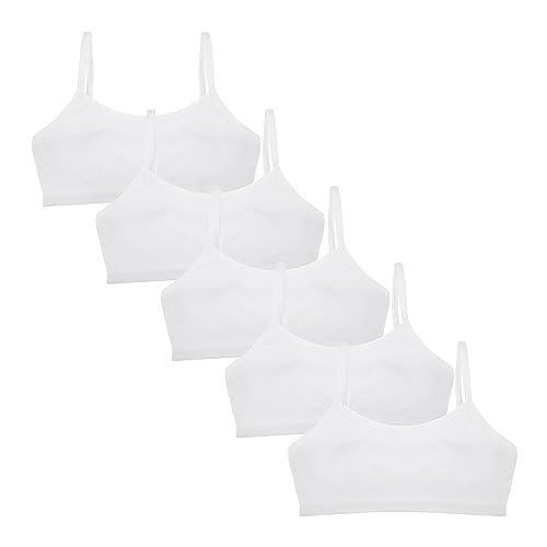 Donella Cami Bra for Girls - Stretch Cotton Girls Training Bra 5 Pack
