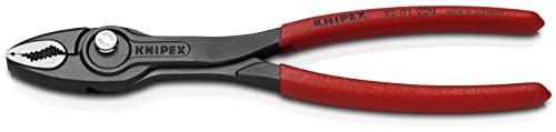 Knipex TwinGrip Adjustable Front Grip Pliers Black Heavy Duty Non-Slip Plastic Coated 200mm 82 01 200 SB