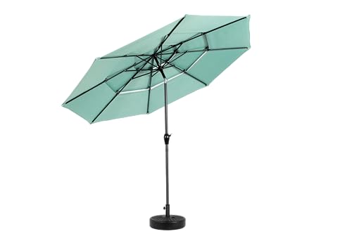 Paraguas rectangular para exteriores de doble cara en color verde claro premium 4