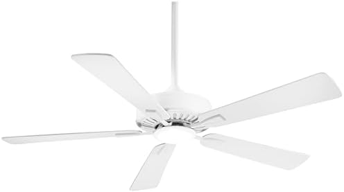 MINKA-AIRE F556L-WHF Contractor LED 52" 5-Blade LED Ceiling Fan in Flat White Finish with Flat White Blades with Etched Lens