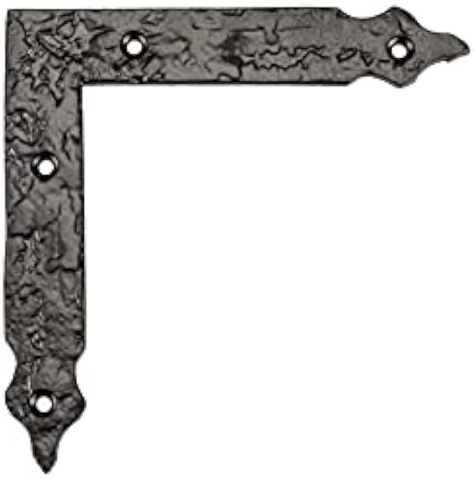 Richelieu Hardware BP9544125900 Traditional Corner Bracket for Barn Door 4 29/32 in (125 mm), Forged Iron Matte Black Finish