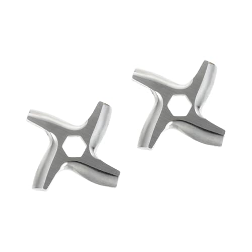 ULTECHNOVO 2 Piezas Picadora de carne acero hojas Accesorios para carne cortadores de carne de la casa accesorios de carne suministros de cocina cuchillas de corte útiles Plata