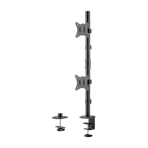 Soporte Monitor TV Mesa Giratorio e inclinable para 2 Pantallas, Capacidad de 9 kg, para Pantallas de 17 a 32, Color Negro. Diseñado para: oficinas, Salas de reuniones. #