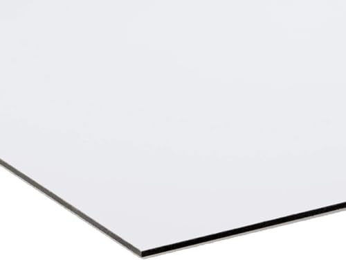 Dibond Pannello composito in alluminio con spessore di 3 mm colore bianco (50x70 cm)