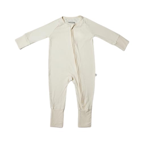 Image of Nesting Club Ribbed Bamboo Baby Romper, Ribbed Bamboo Baby Pajamas & Loungewear–Newborn- 12-Months Gender Neutral Essentials