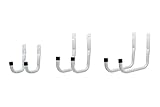 Shepherd Hardware 8096E Heavy Duty 6-Piece Tubular Steel Storage Hooks, 3 Sizes, White