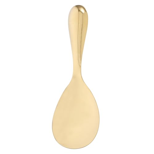 COLLBATH Gold Rice Spoon Stainless Steel Serving Utensil Mirror Finish Rice Paddle for Portion Control Elegant Gold Design for Kitchen and Dining Versatile Use for Rice Salads