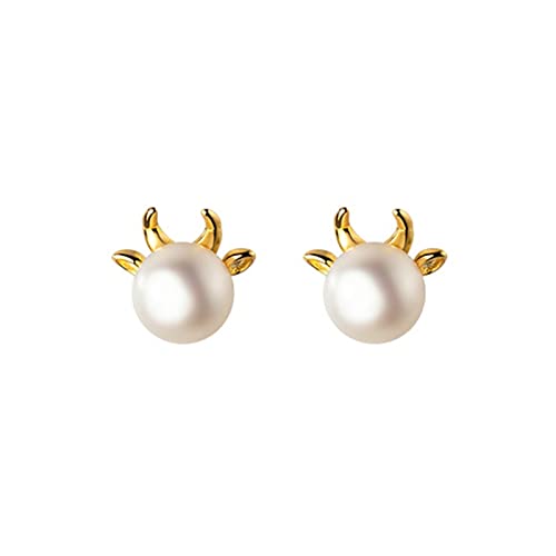 Boucles d'oreilles perles vache en argent pour fêtes et banquets