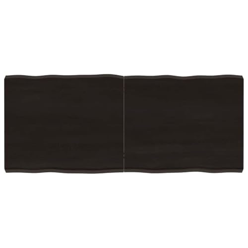 HFXHIJXQ Dessus de Table Pliable en Chêne Massif 120x50 cm, Plateau de Table Rectangulaire avec Bord Vivant, Planche de Remplacement Traitée Couleur Marron...