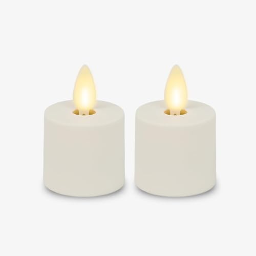 wisdom line Candele LED ricaricabili senza fiamma, bianco, 3,8 x 5,3 cm, fiamma mobile, set di 8, decorazione per la casa