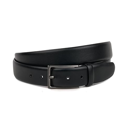 FENIX ORLANDO Kindergürtel für Jungen & Mädchen Farbe Jet Black verstellbarer Gürtel aus Leder für Kinder und Jugendliche Größe 60cm nickelfreie Schnalle 30 mm breit