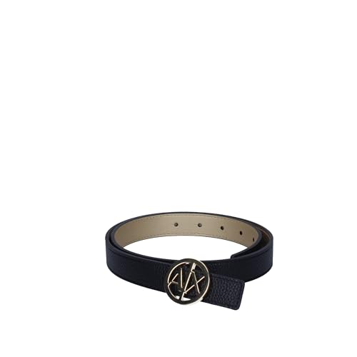 Armani Exchange Damen Bicolor, Logo Buckle Belt, Black/Gold, L