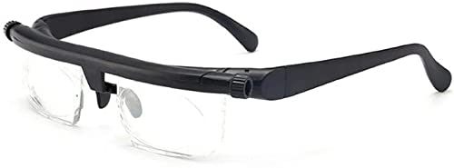 Dinei Adjustable Glasses Dial Vision Variable Focus Reading Glasses with Adjustable Arms for Reading Distance Eyeglasses