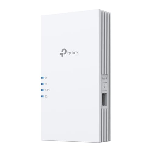 TP-Link RE220BE Wi-Fi 7 WLAN Verstärker BE3600, Dual-Band Range Extender bis zu 2882 MBit/s (5 GHz) + 688 MBit/s (2,4 GHz), EasyMesh, 1× Gigabit-LAN-Port, MLO, WPA3, MU-MIMO, Kompatibel mit Fritzbox