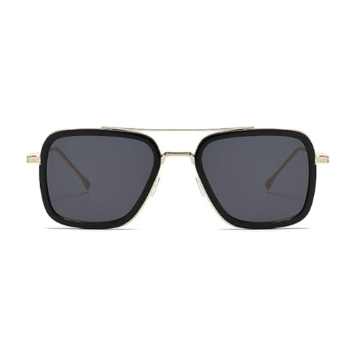 Vintage Aviator Square Sunglasses for Men Women Glasses Metal Rectangle Vintage Transparent Trendy Sunglasses2