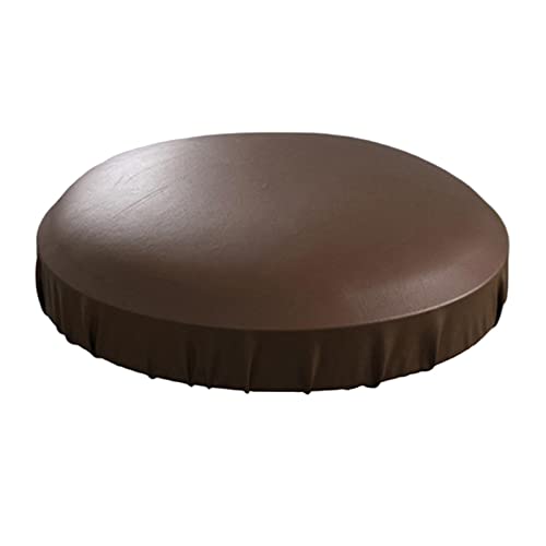 Gazechimp Stool Cover-Waterproof Stretchy Elastic PU Leather, Stool Slipcover, Seat Cushion Sleeve- for Salon Home and 4, Brown, 35-45cm Diameter