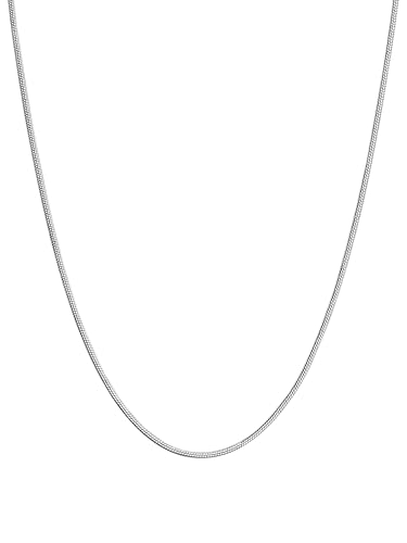FOCALOOK Collana a catena a serpente da donna, sottile, 1,2 mm, in acciaio inossidabile, con catena di prolunga di 5 cm, lunghezza 45/50/55/60/65/70/75 cm, Acciaio inossidabile, Nessuna pietra FOCALOOK Collana a catena a serpente da donna, sottile, 1,2 mm, in acciaio inossidabile, con catena di prolunga di 5 cm, lunghezza 45/50/55/60/65/70/75 cm, Acciaio inossidabile, Nessuna pietra