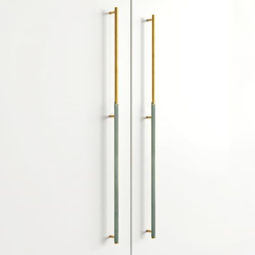 Image of Plantex Stainless Steel & Aluminium Cabinet Handle /900mm Wardrobe Handle for Home /Cupboard Door Pull-Push Handles for Hotel /Office - Pack of 2 (DTC-3960, Green & Gold)