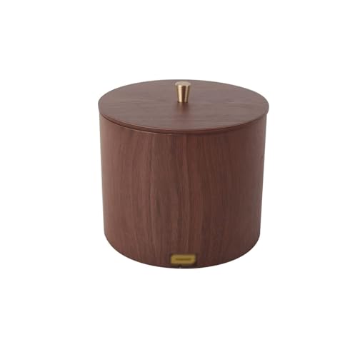 Mini-poubelle ronde de table en bois avec couvercle pour maison