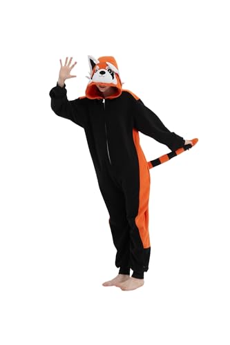 XYQRZPTLB Red Panda Onesie Adult Animal Costume Halloween Christmas Cosplay Sleepwear Cute One-Piece Pajamas For Women Men and Teen XL