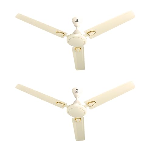 Image of Omen Changing Lives 1200mm Aeroclassic Deco Ceiling Fan| Stylish & Powerful Decorative Fan | BEE Star Rated for Energy Efficiency| High Air Delivery|400 RPM Speed |2-Year Warranty |Pack of 2 (Ivory)