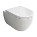 Produktbild Alpenberger Moderne Toilette Spülrandlos | Komplett-Set mit Toilettendeckel mit Absenkautomatik Softclose | Wand WC für Badezimmer & Gäste WC Toiletten | Tiefspüler Passend zu Geberit (Diamond 7201 U)