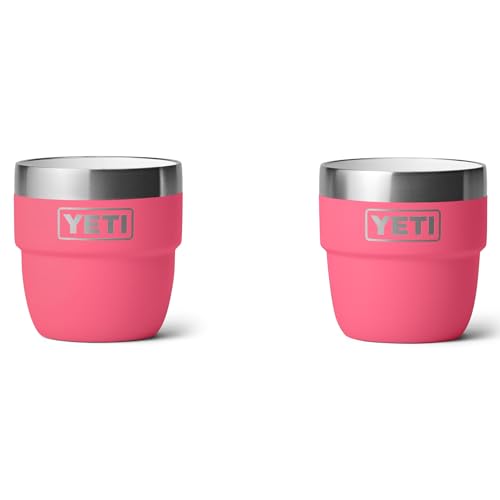 YETI Rambler Espresso Cup, Vacuum Insulated Stainless Steel Stackable Cup, Tropical Pink, 2 Pack 4 oz (118 ml)